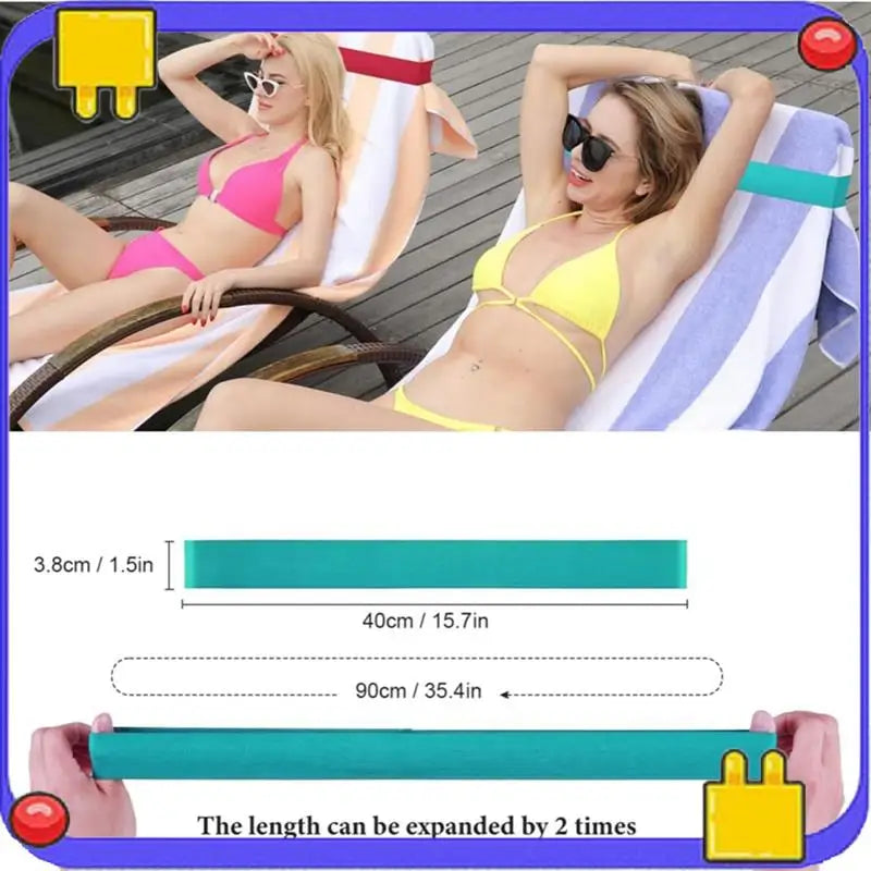 Beach Towel Bands (4 Pack),Beach Chair, Pool Chairs & Cruise Ship Essentials,The Better Towel Chair Clips Towel Holder