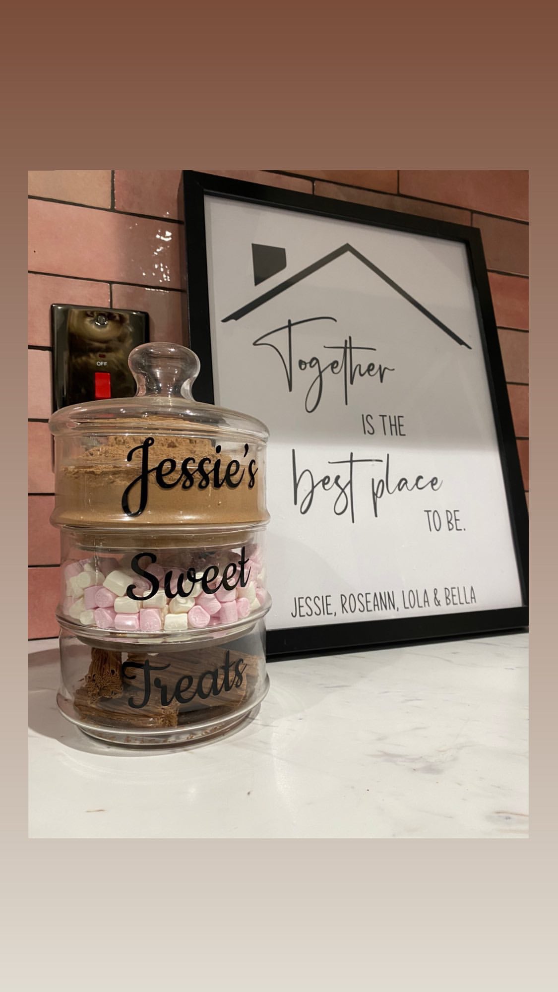 Personalised Names Together Is The Best Place To Be Simple Home Wall Decor Print-0