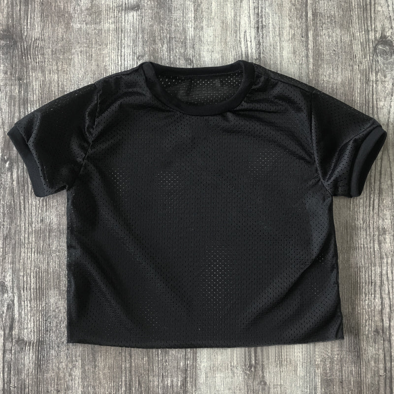 6031 - Women's Cropped Mesh Ringer Tee-5