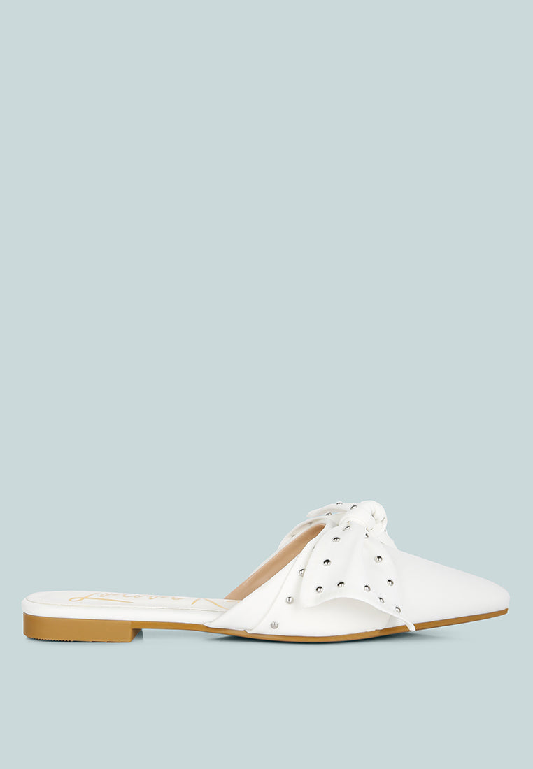 Makeover Studded Bow Flat Mules-0