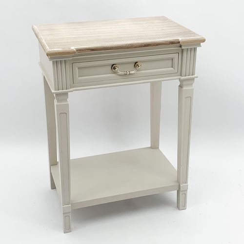 78CM WOODEN 1 DRAWER SIDE TABLE
