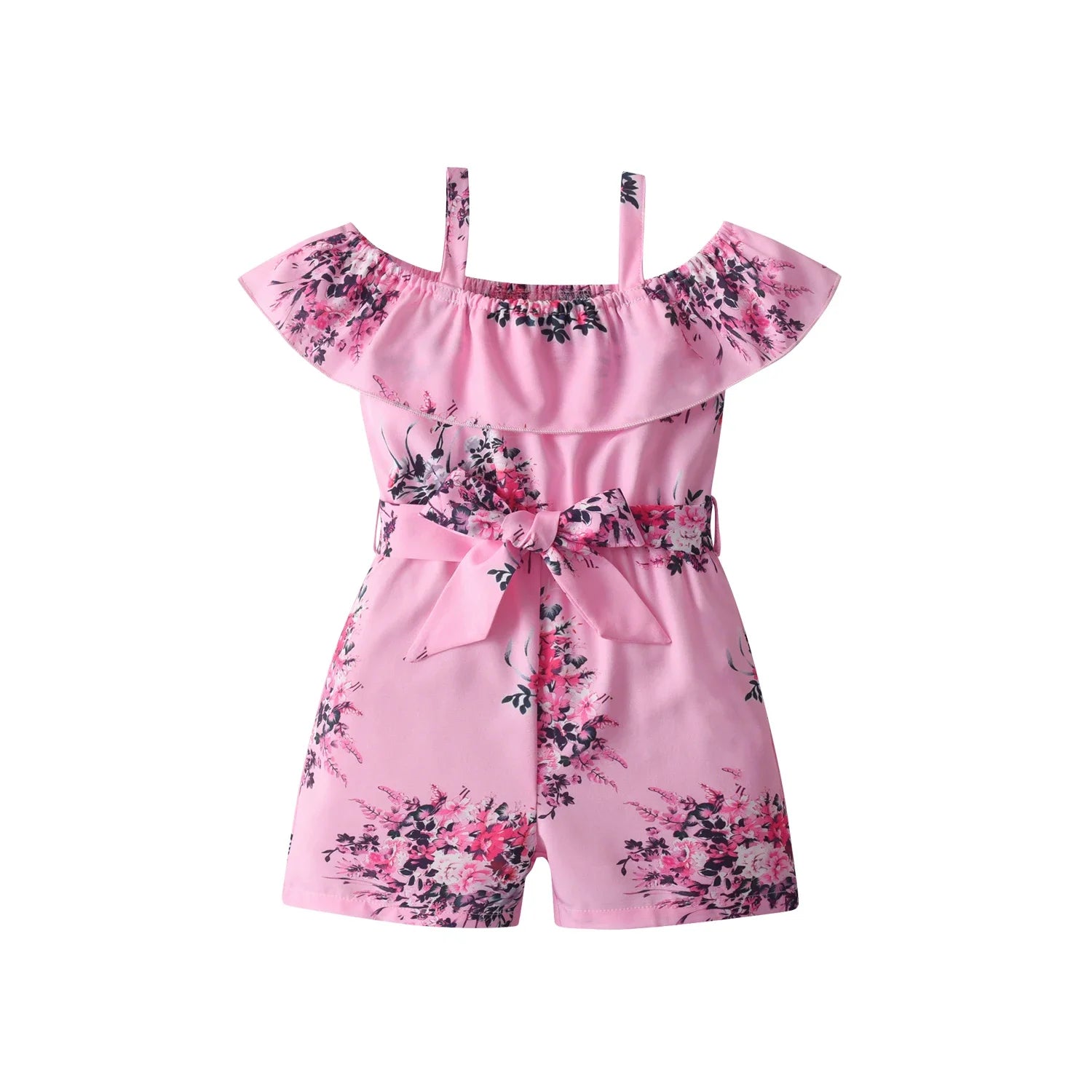 Children Kids Girls Strap Cotton Romper Jumpsuit Princess Style Floral Cute Casual Loose Summer Clothes for Girls 2 3 4 5 6 7T