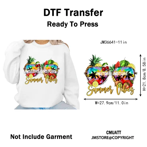 Happy Summer Boat Cruise Life Salty Beach Family Island Vacation Iron on DTF Thermal Transfer Sticker Ready to Press for Clothes