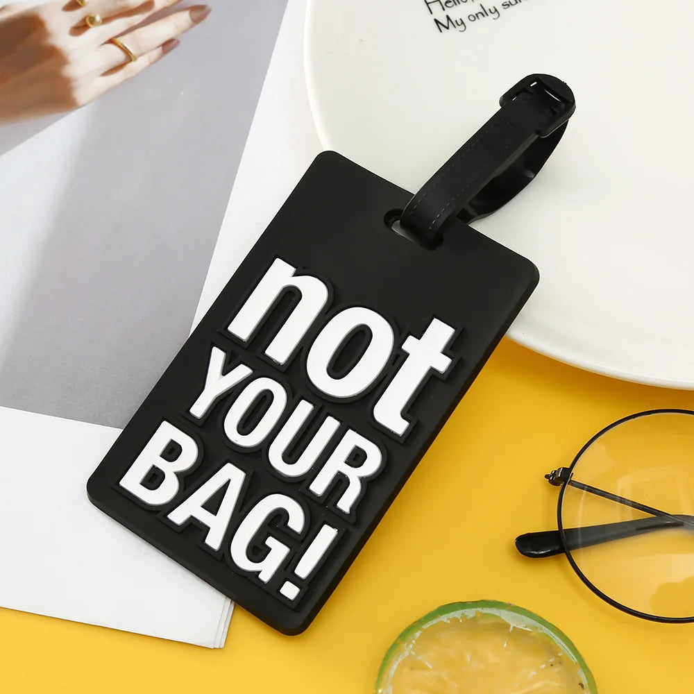 Creative Letter Not Your Bag Travel Accessories Luggage Tags Suitcase Cartoon Style Fashion Silicon Portable Travel Label