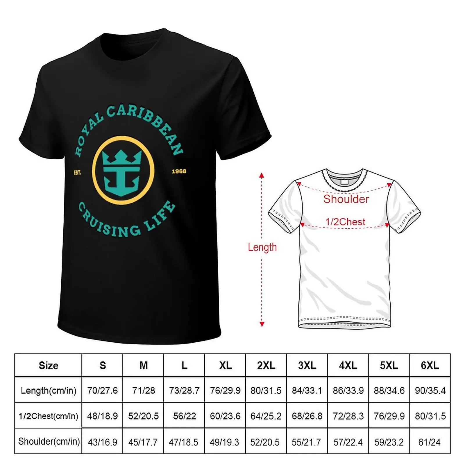 Royal Cruise Life On The Caribbean T-Shirt plus size tops shirts graphic vintage clothes blue lock workout shirts for men