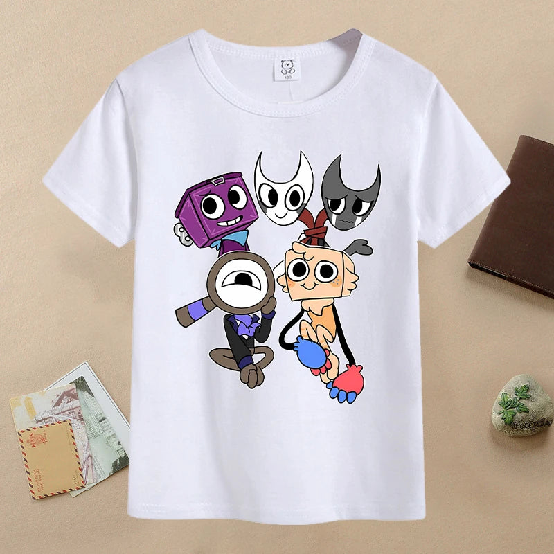 New Dandys World Children T-shirts Kawaii Cartoon Printed T-shirt Baby Boys Casual Short-sleeved Tops 2025 Summer Kids Clothing