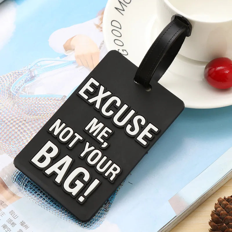 Creative Letter Not Your Bag Travel Accessories Luggage Tags Suitcase Cartoon Style Fashion Silicon Portable Travel Label