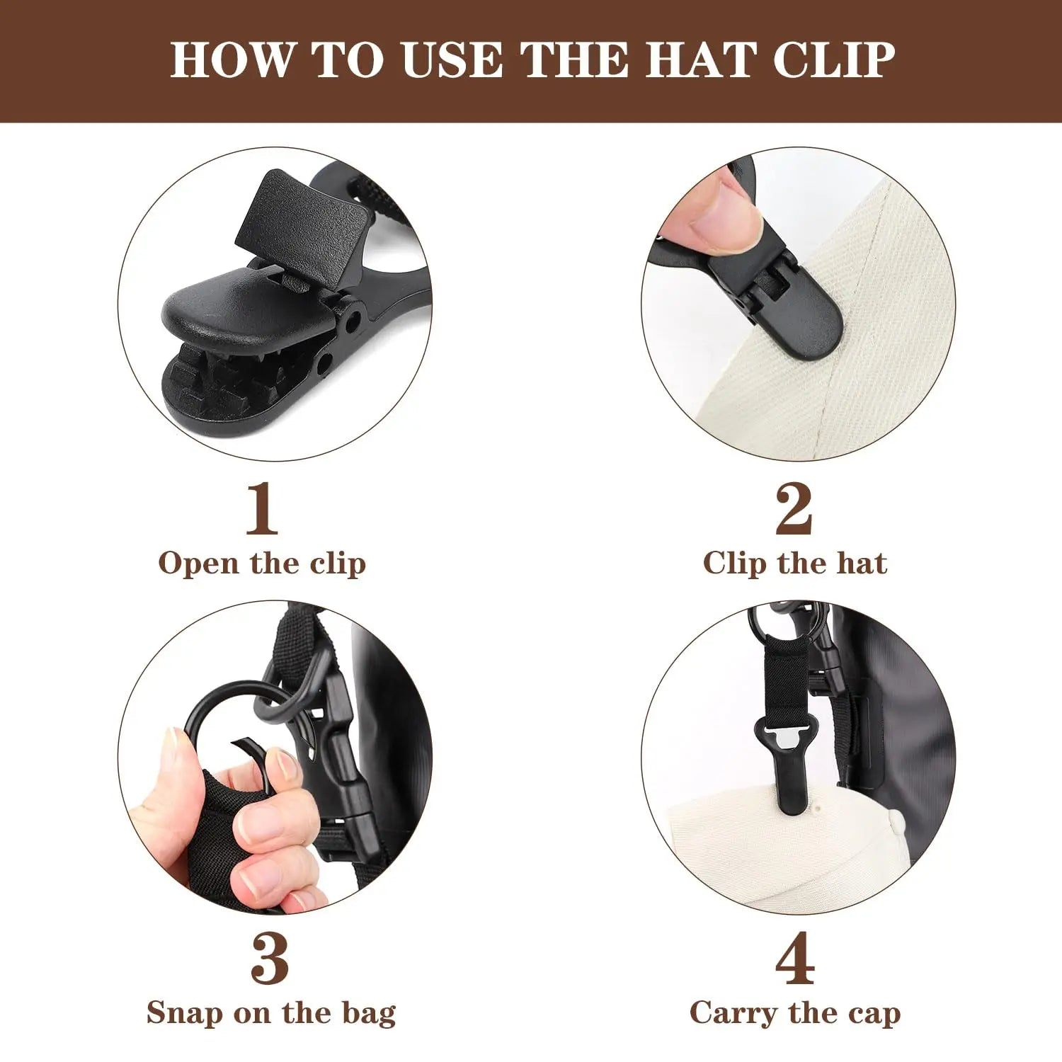 Travel Hat Clip, Outdoor Travel Multifunctional Hat Clip, Portable Backpack Clip, Hat Storage Clip, Sun Hat Hanging Bag Anti-Lost Clip, Vacation Beach Pattern Essentials Travel Handbag Backpack Luggage Accessories