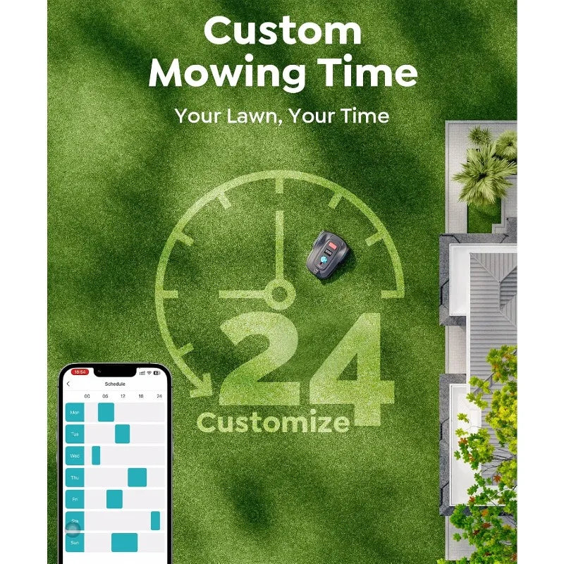 M800Plus Cordless Robot Lawn Mower With GPS + 3D Visual Navigation, Bow-Shaped Path Mowing, APP Control, 4.0Ah Automatic Robotic