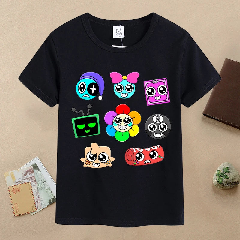 New Dandys World Children T-shirts Kawaii Cartoon Printed T-shirt Baby Boys Casual Short-sleeved Tops 2025 Summer Kids Clothing