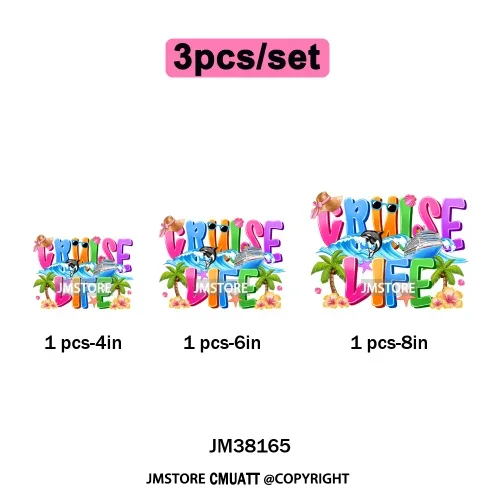 Hot Summer Holiday Boat Cruise Ship Life Salty Beach Family Island Trip Iron on DTF Transfer Stickers Ready to Press for Clothes