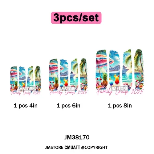 Hot Summer Holiday Boat Cruise Ship Life Salty Beach Family Island Trip Iron on DTF Transfer Stickers Ready to Press for Clothes