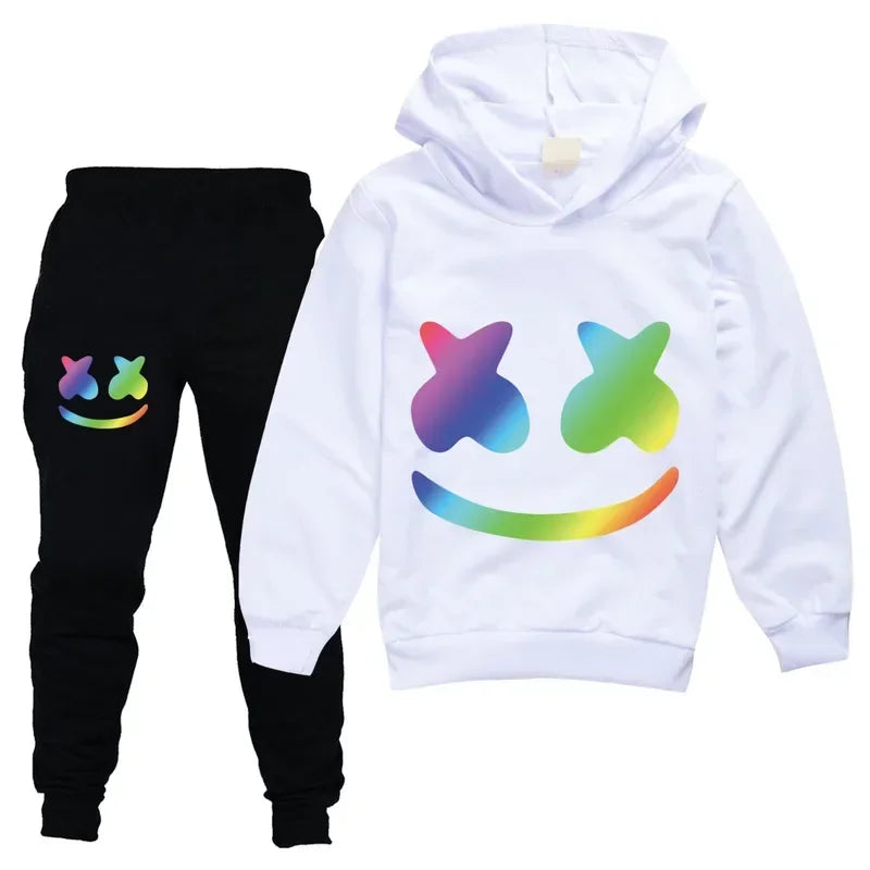 DJ Spring Season Autumn Clothing Set Kids Hoodies and Pants Suit Toddler Boys Tracksuit Teen Girls Casual Outfits