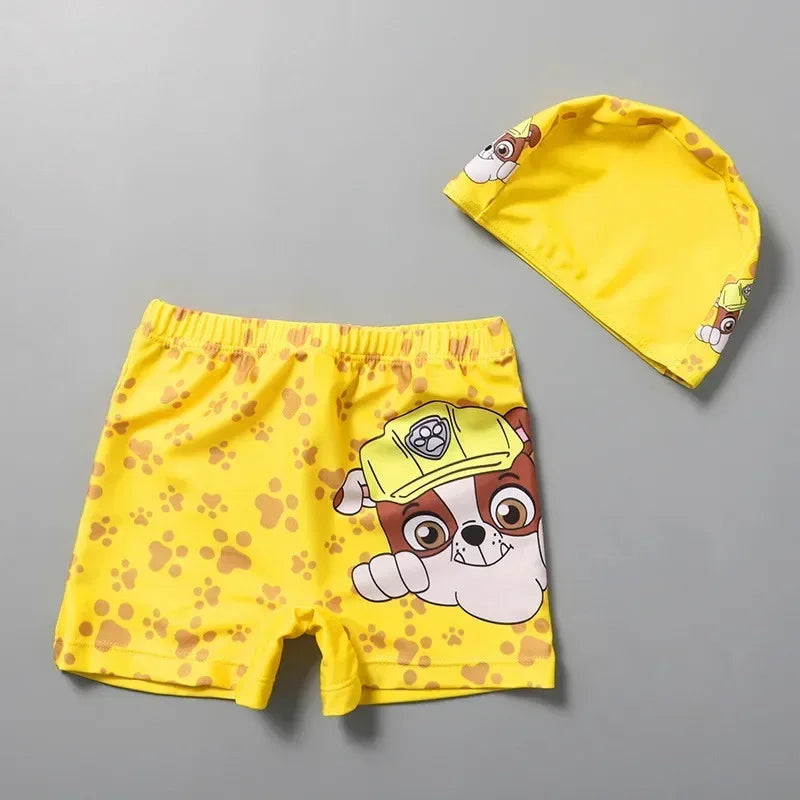 Paw Patrols Swimsuit Children's Printed Underpants Hat Chase Rocky Marshall Underwear Kids Toys Swimming Suit