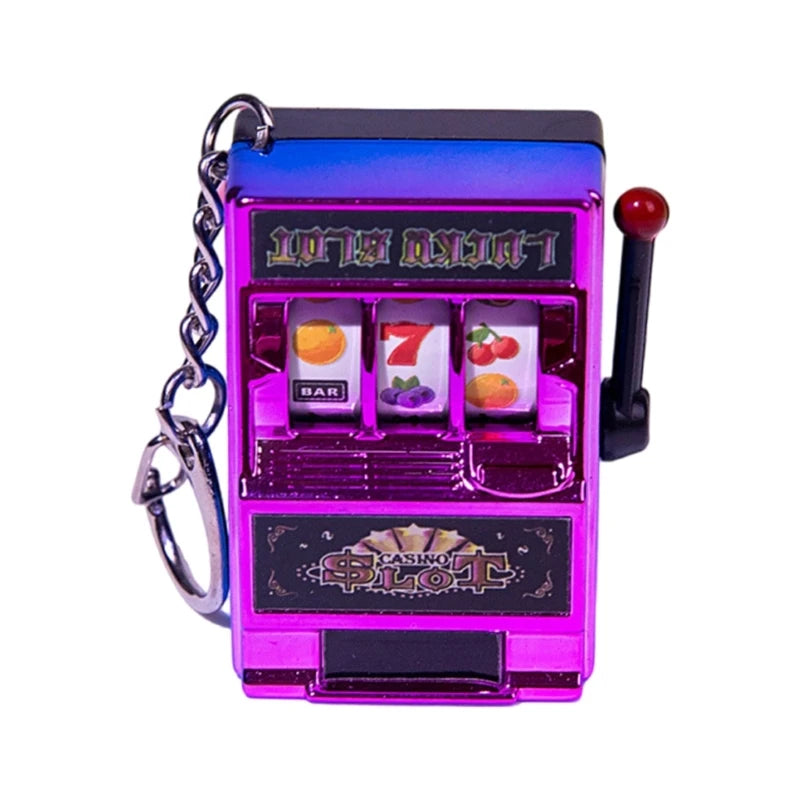Mini Casino Lucky Charm Jackpot Keychains Handbags Charm Pendant Keychain Novelty Gifts for Women Men