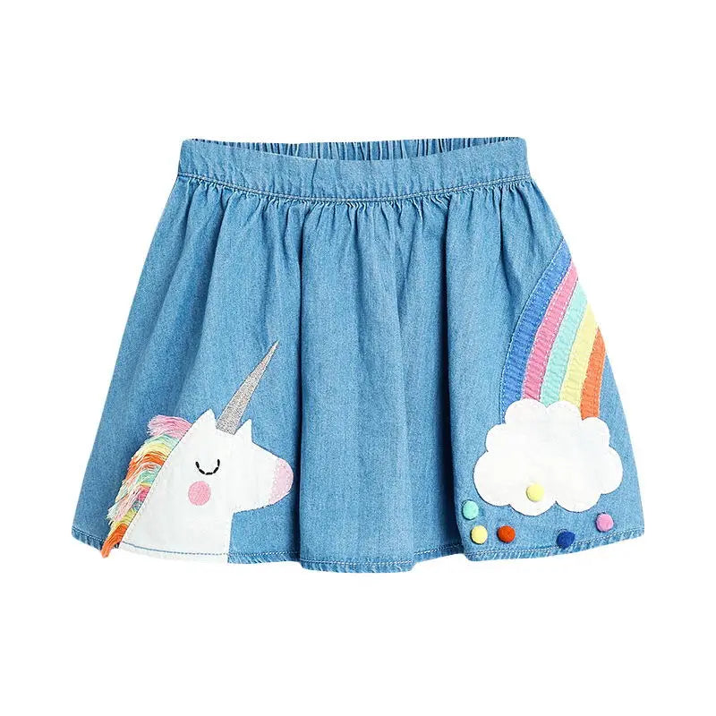 Little maven 2025 Summer Clothes Lovely Skirt Pink Pretty Rabbit Floral Baby Girls Casual Comfort Wear for Kids 2 to 7 years