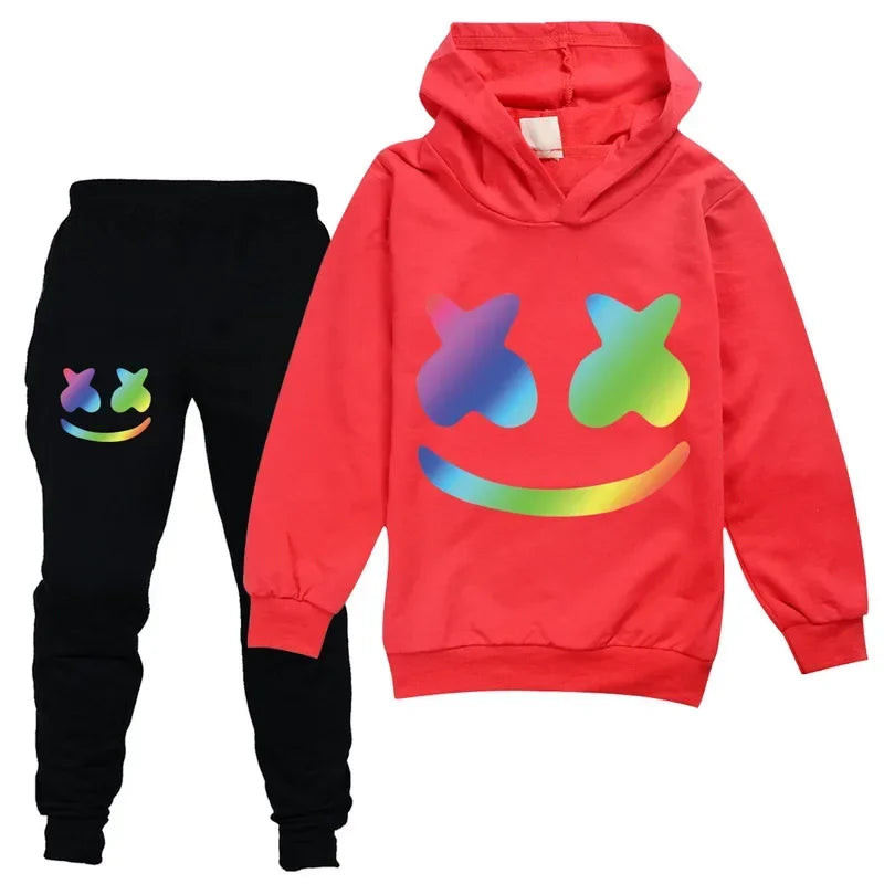 DJ Spring Season Autumn Clothing Set Kids Hoodies and Pants Suit Toddler Boys Tracksuit Teen Girls Casual Outfits