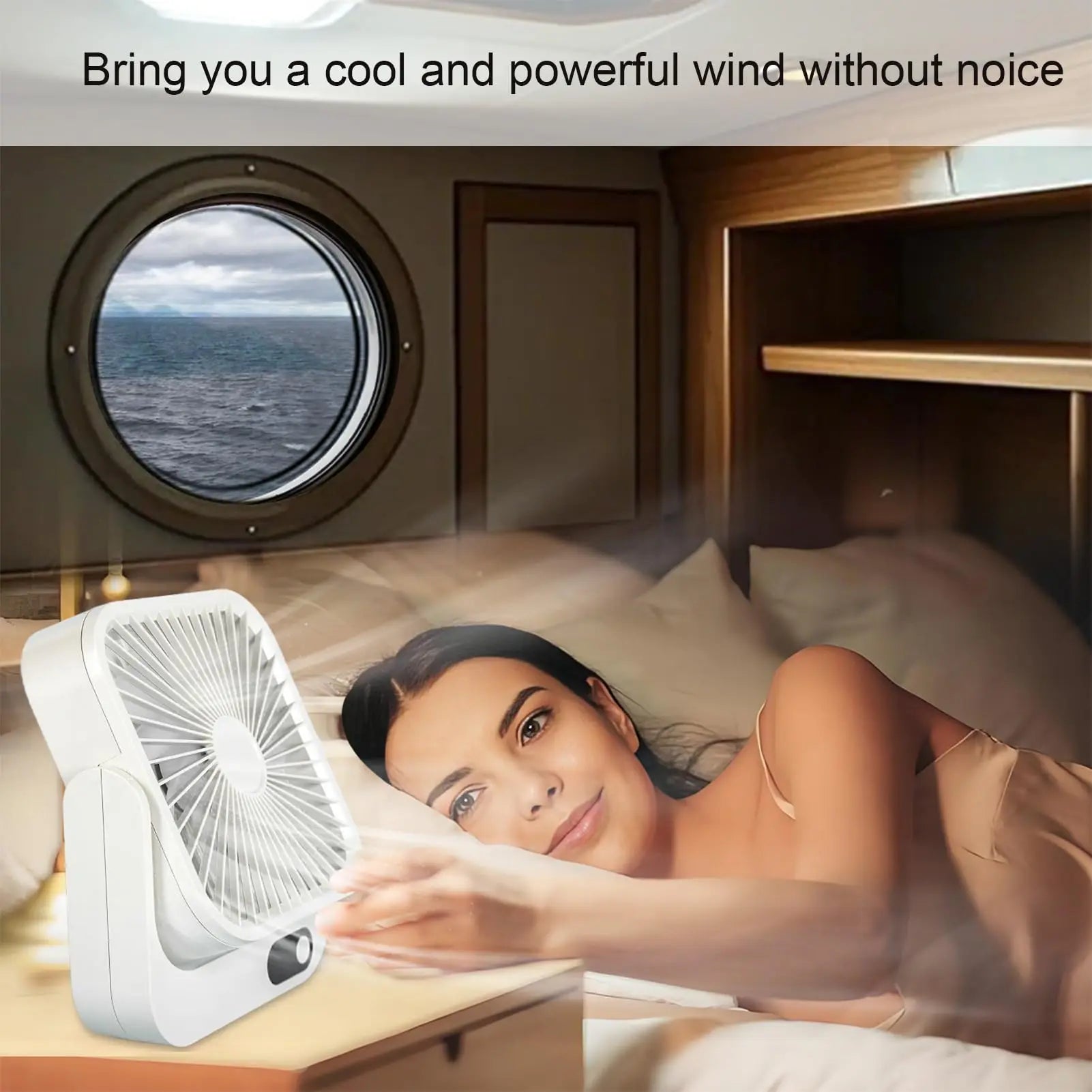 Magnetic Cruise Ship Approved Fan, 2000mAh Battery Operated, 5 Speeds, Magnetically Sticks on Cabin Ceilings and Walls