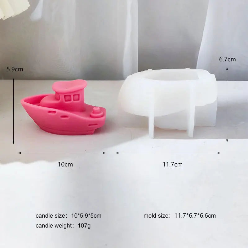 Small Cruise Ship Mold Small Boat Mold Aromatherapy Candle Gypsum Gift Cake Mold