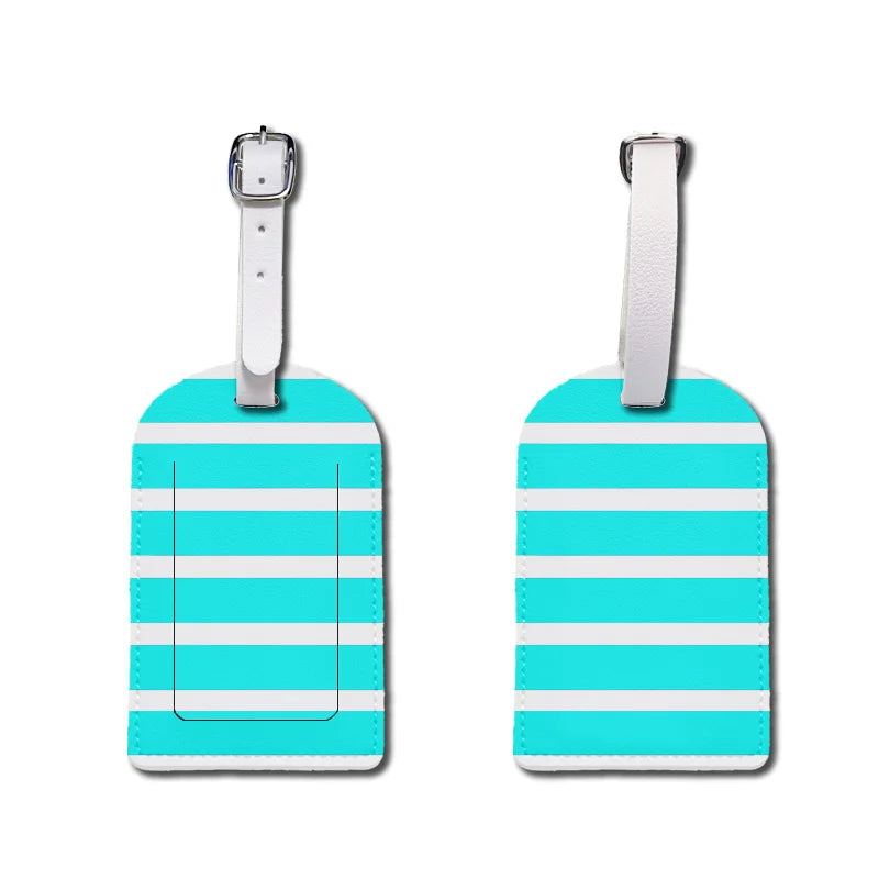 Luggage Tags with Privacy Cover PU Leather Cruise Ship Waterproof Tag Flowers Unique Suitcase Tags for Men Kids Women