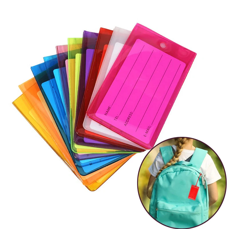 10/20PCS Luggage Tag Boarding Shipping PVC Baggage Tags Travel Accessory Women Men Suitcase ID Address Name Holder Bag Label