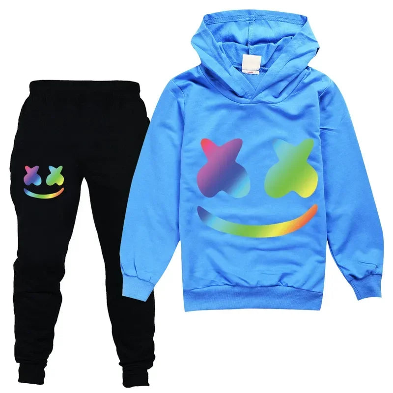 DJ Spring Season Autumn Clothing Set Kids Hoodies and Pants Suit Toddler Boys Tracksuit Teen Girls Casual Outfits