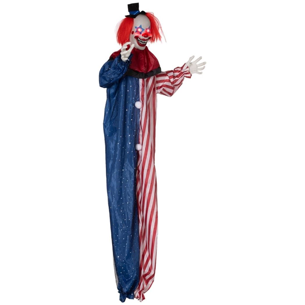 Spooktacular Touch-Activated Clown with Glowing Eyes - 6ft Halloween Decor
