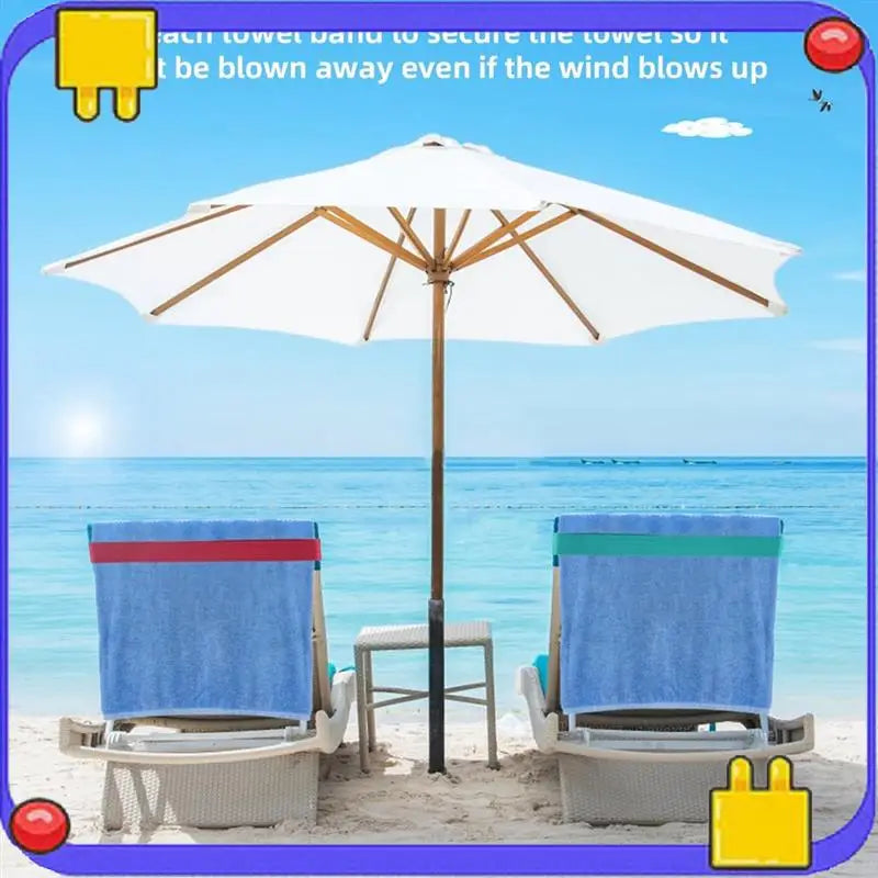 Beach Towel Bands (4 Pack),Beach Chair, Pool Chairs & Cruise Ship Essentials,The Better Towel Chair Clips Towel Holder