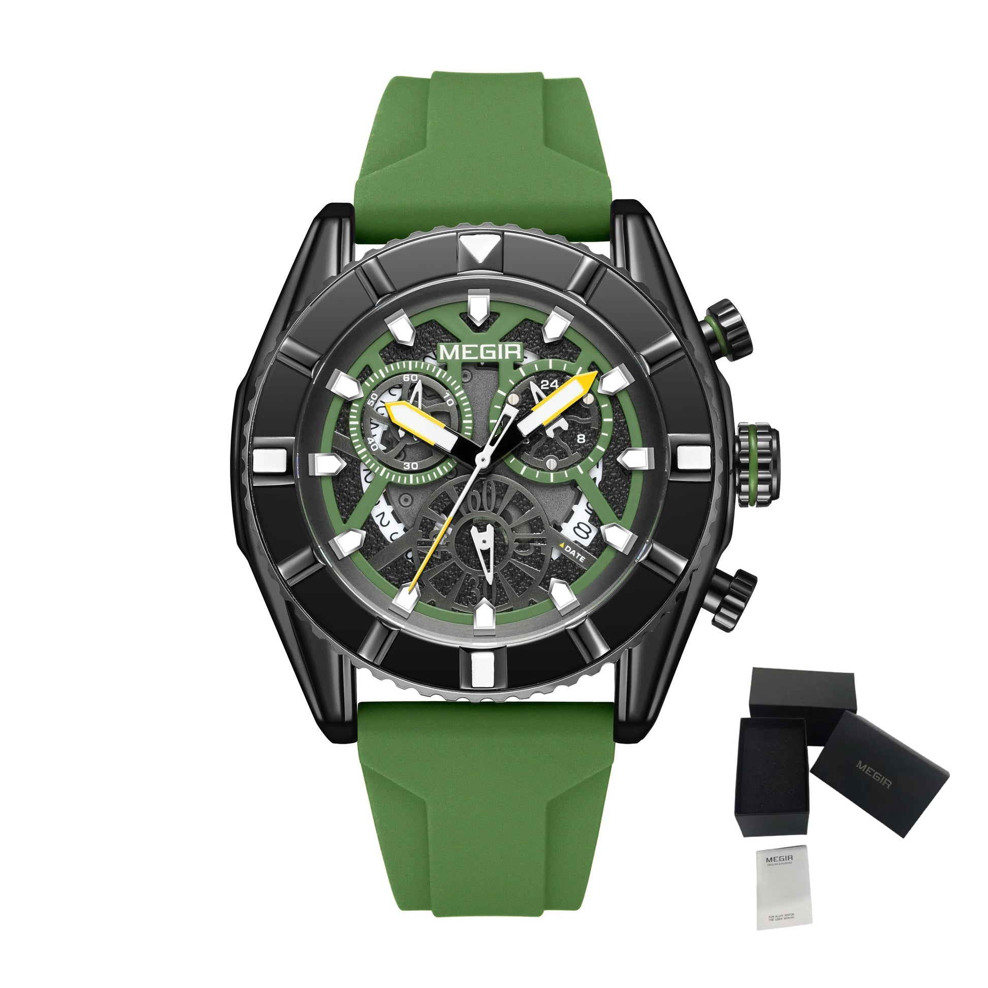 MEGIR Big Dial Watches Men Quartz Military Watch Silicone Strap Sport Watch Waterproof Clock Male Chronograph Relogio Masculino-17