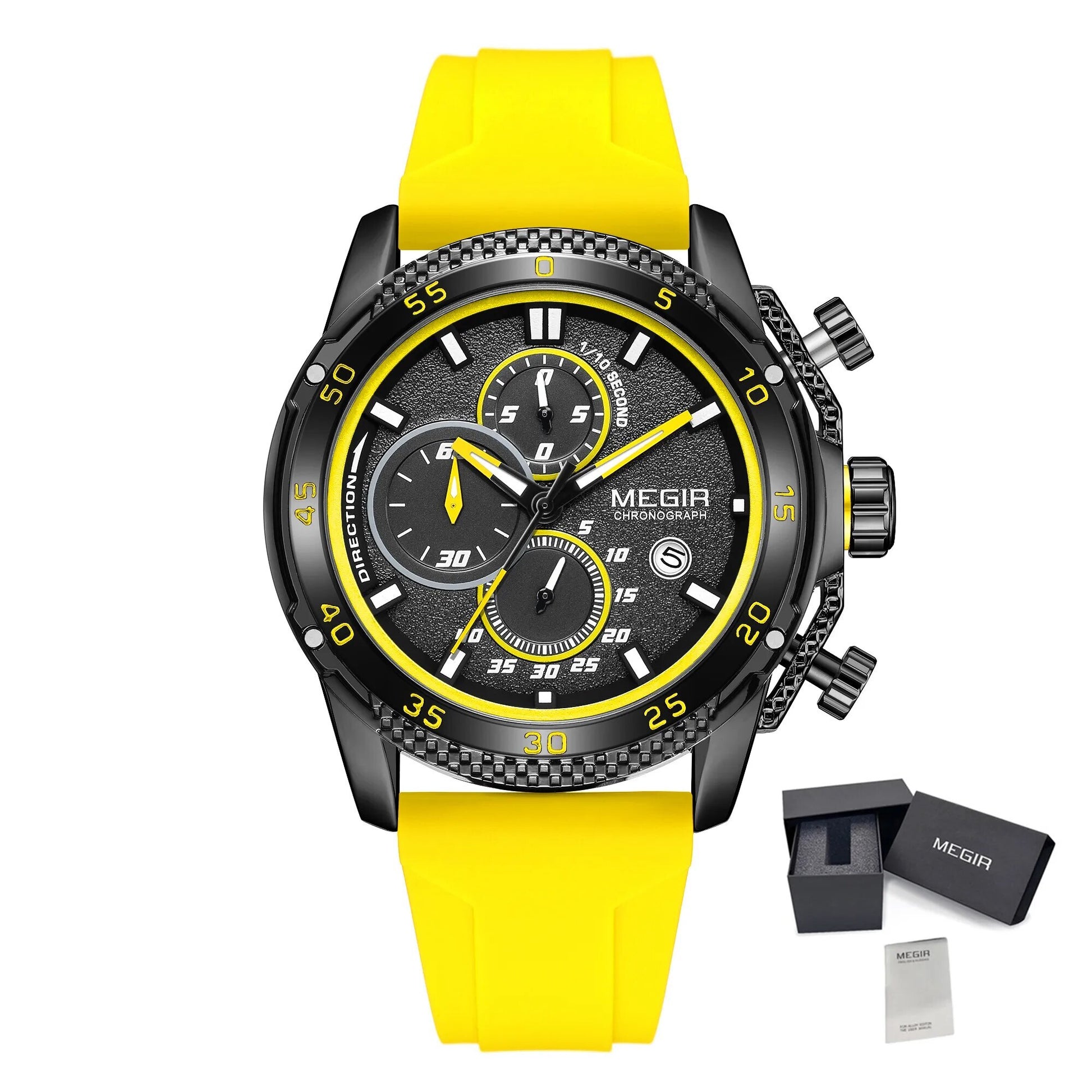 MEGIR Mens' Watches Luxury Fashion Military Sport Watch for Man Waterproof Luminous Silicone Quartz Wrist Watch Clock 2211-19