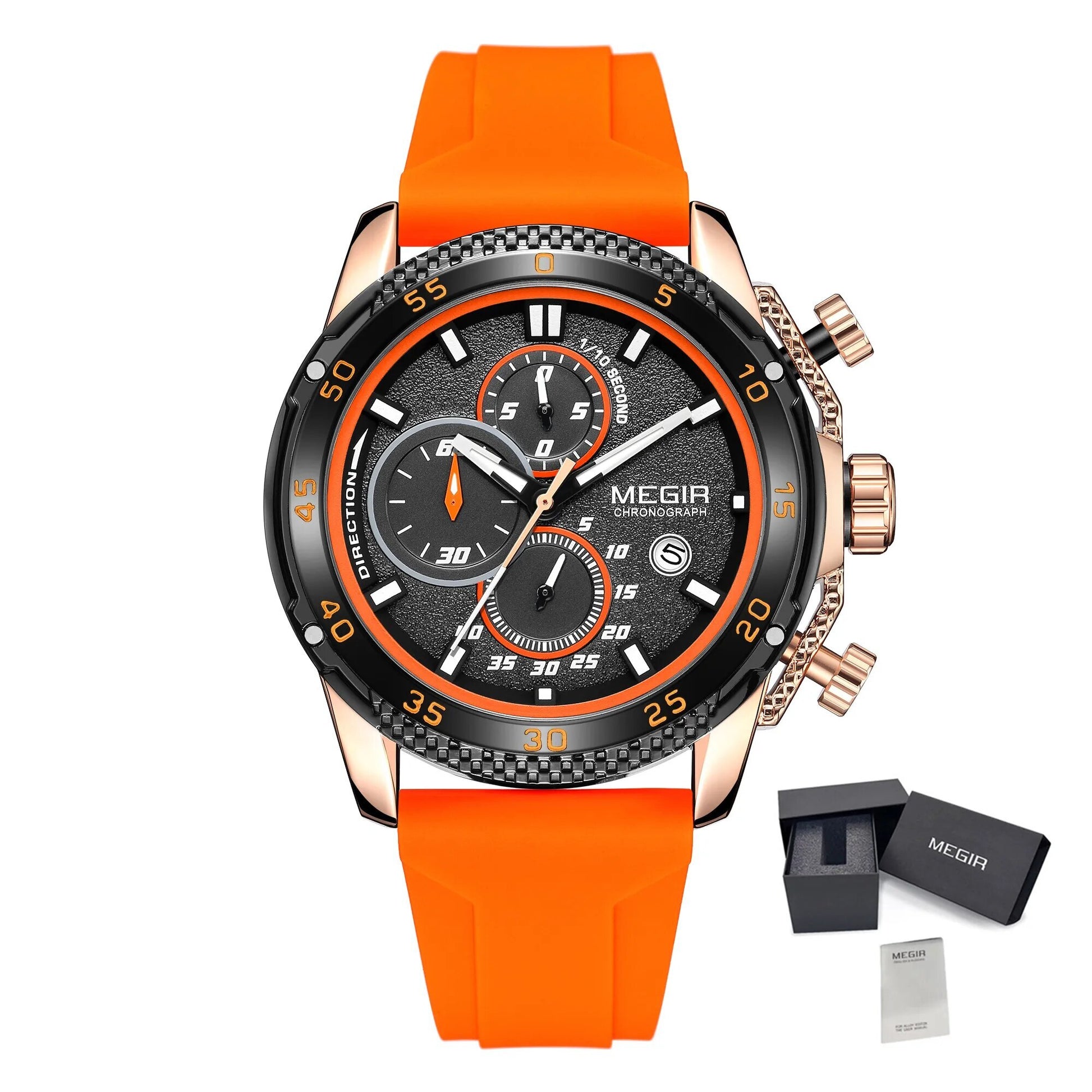 MEGIR Mens' Watches Luxury Fashion Military Sport Watch for Man Waterproof Luminous Silicone Quartz Wrist Watch Clock 2211-20