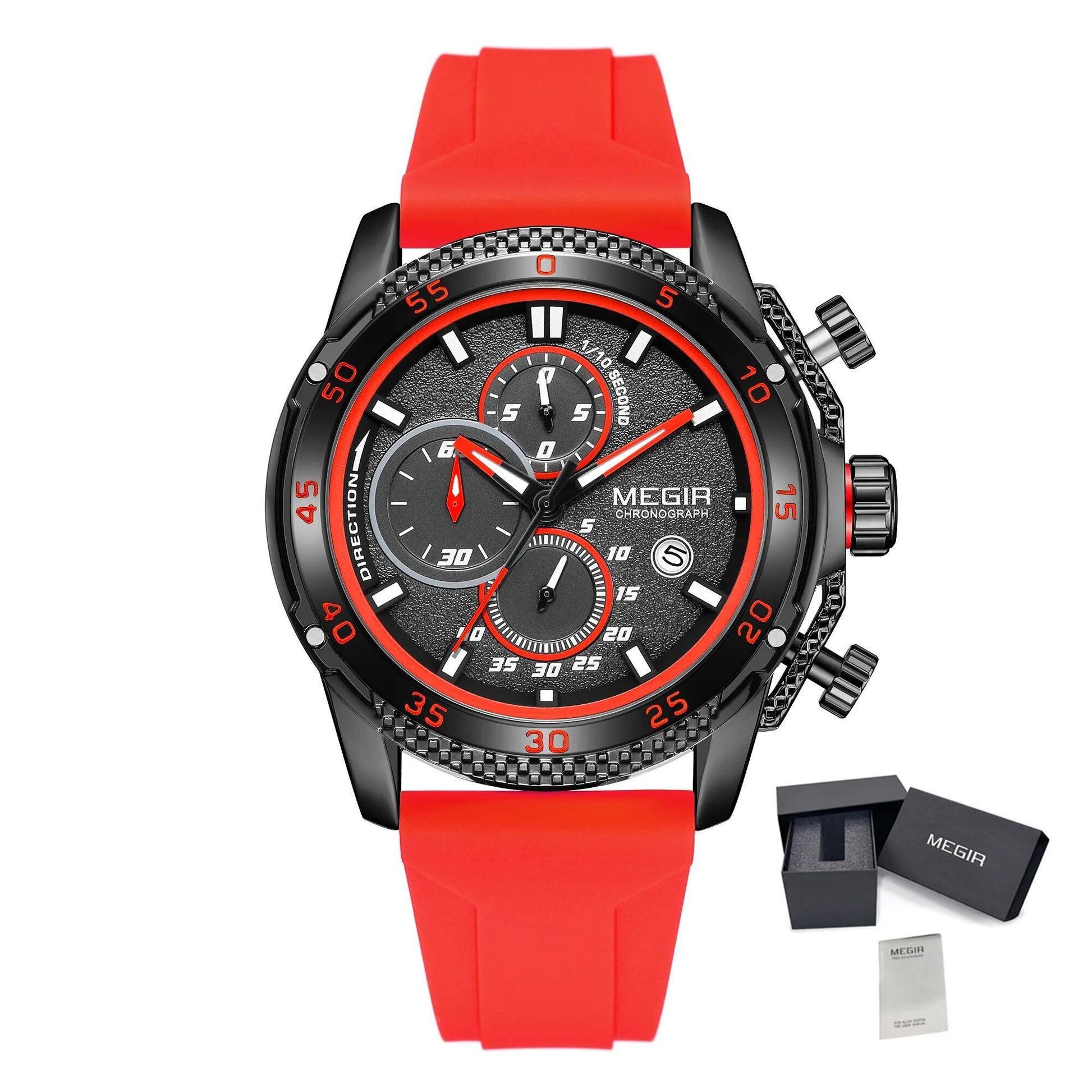 MEGIR Mens' Watches Luxury Fashion Military Sport Watch for Man Waterproof Luminous Silicone Quartz Wrist Watch Clock 2211-16