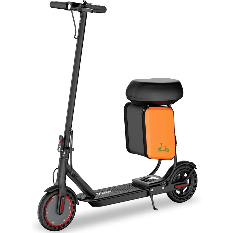 Electric Scooter With Seat For Adults - 19MPH & 21-Mile Range, 350W Motor, 8.5" Solid Tires With App Control & Dual Brake System
