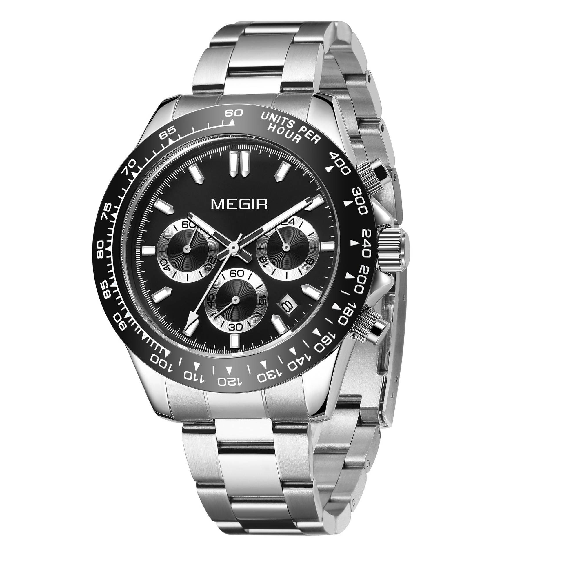 MEGIR Sports Mens Watches Top Brand Men Luxury Military Quartz Watch Silicone Luminous Chronograph Man Clock Wrist Watch 8104-17