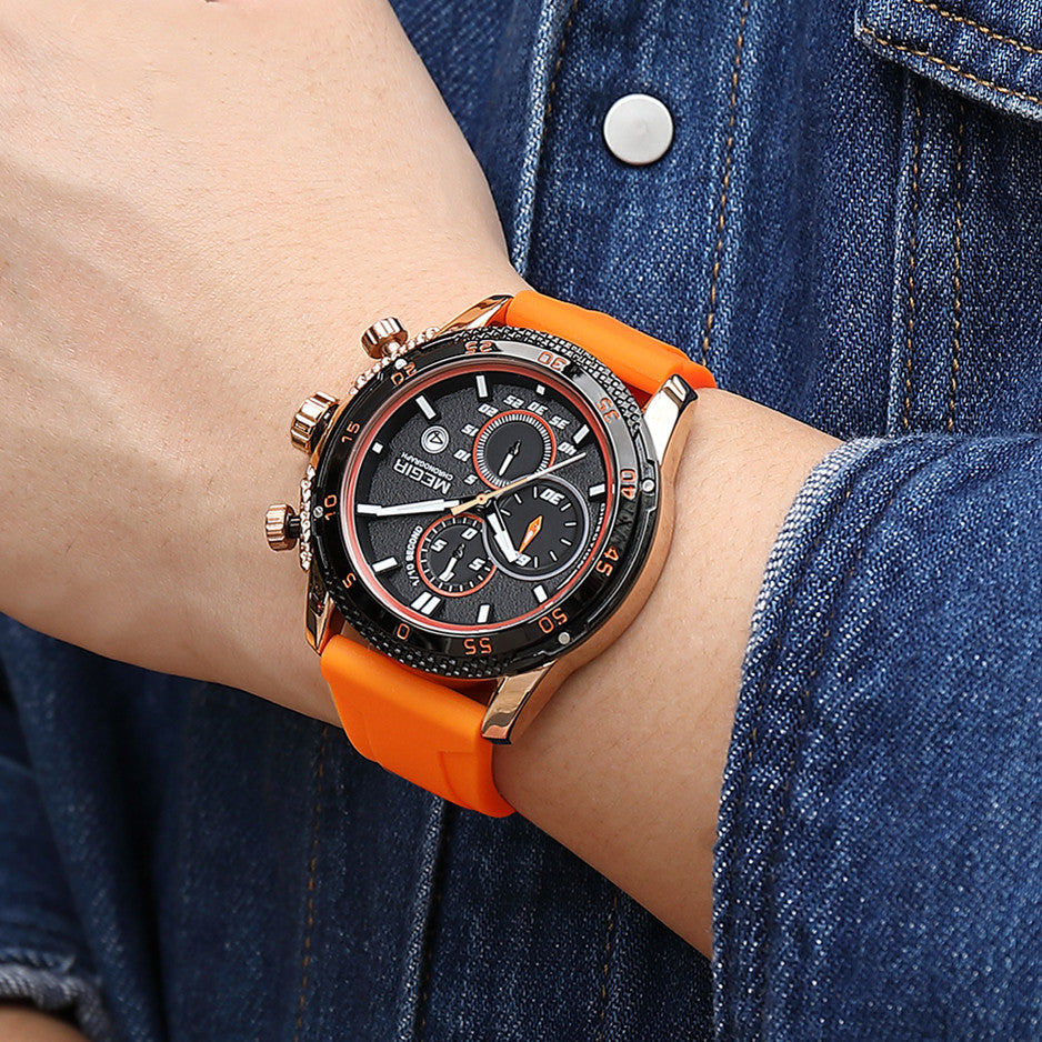 MEGIR Mens' Watches Luxury Fashion Military Sport Watch for Man Waterproof Luminous Silicone Quartz Wrist Watch Clock 2211-1