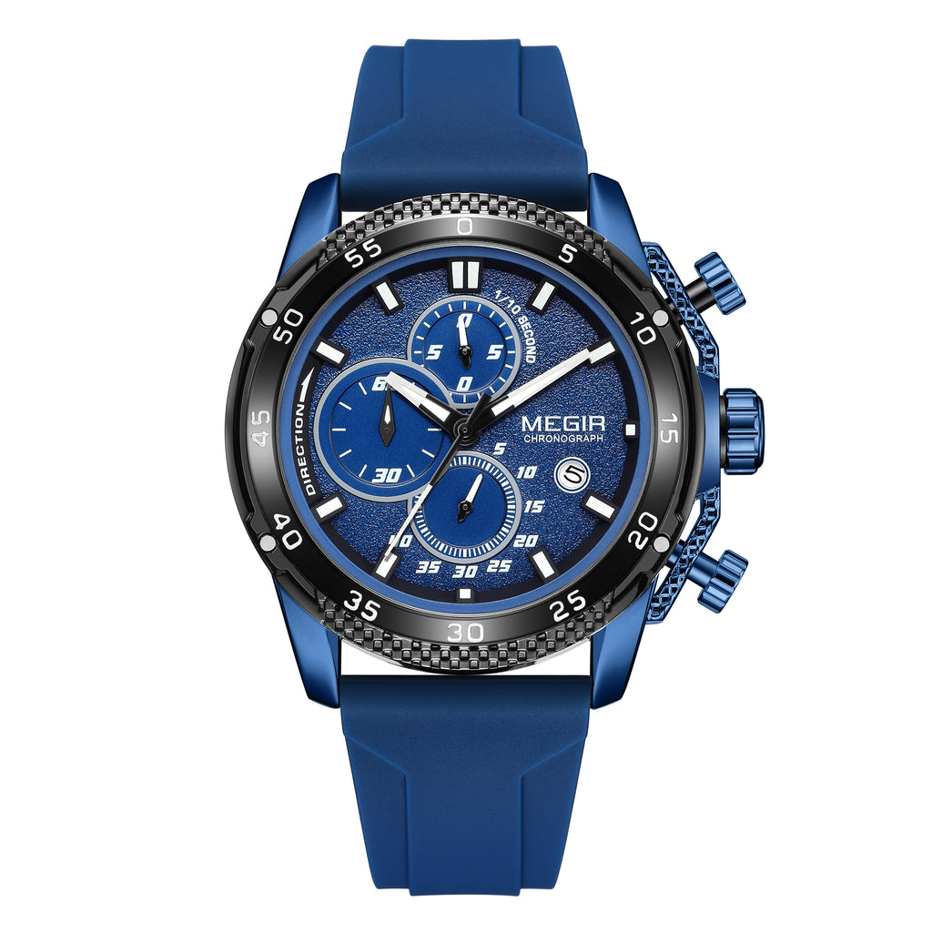 MEGIR Mens' Watches Luxury Fashion Military Sport Watch for Man Waterproof Luminous Silicone Quartz Wrist Watch Clock 2211-5