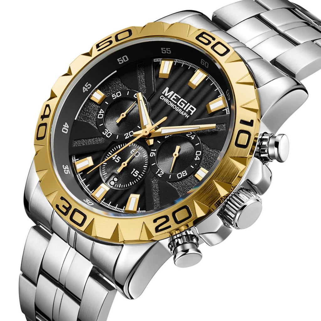 MEGIR Watches Business Mens Watches Top Brand Luxury Quartz Casual Wristwatch Date Clock Waterproof Wrist Watch Chronograph 2087-3