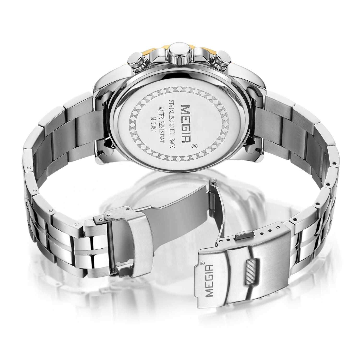 MEGIR Watches Business Mens Watches Top Brand Luxury Quartz Casual Wristwatch Date Clock Waterproof Wrist Watch Chronograph 2087-11