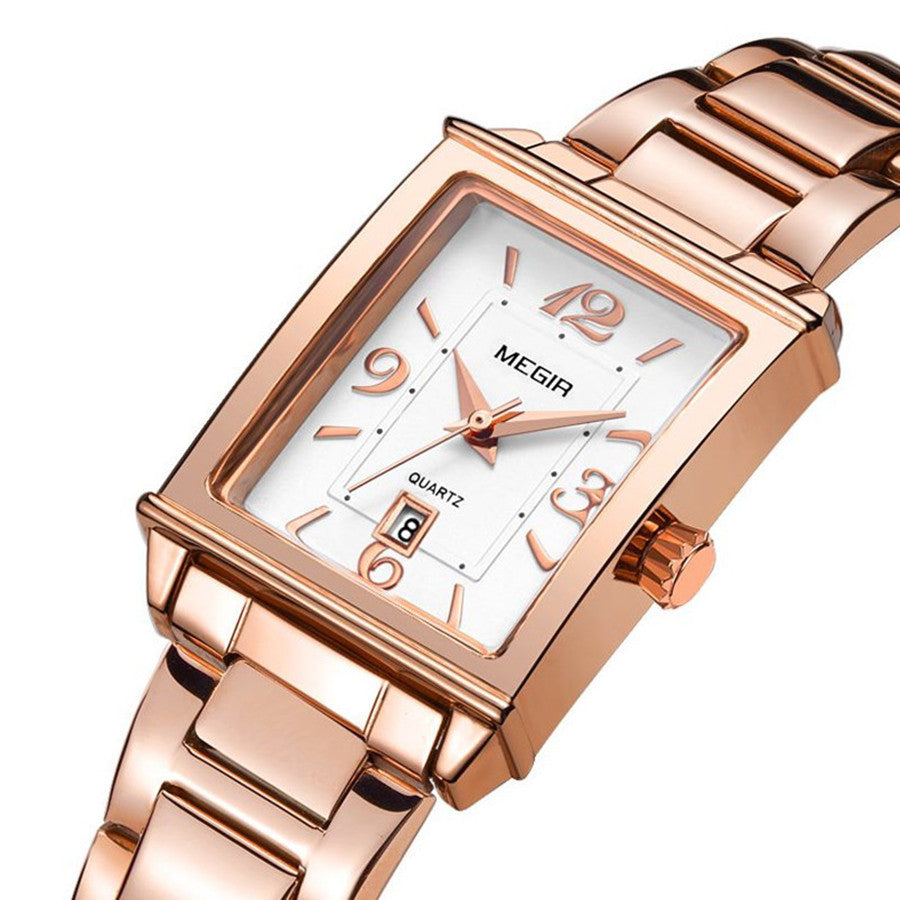 MEGIR White Women's Watches Top Brand Luxury Waterproof Woman Watch Bracelet Fashion Stainless Steel Band Wrist Watch for Women-4