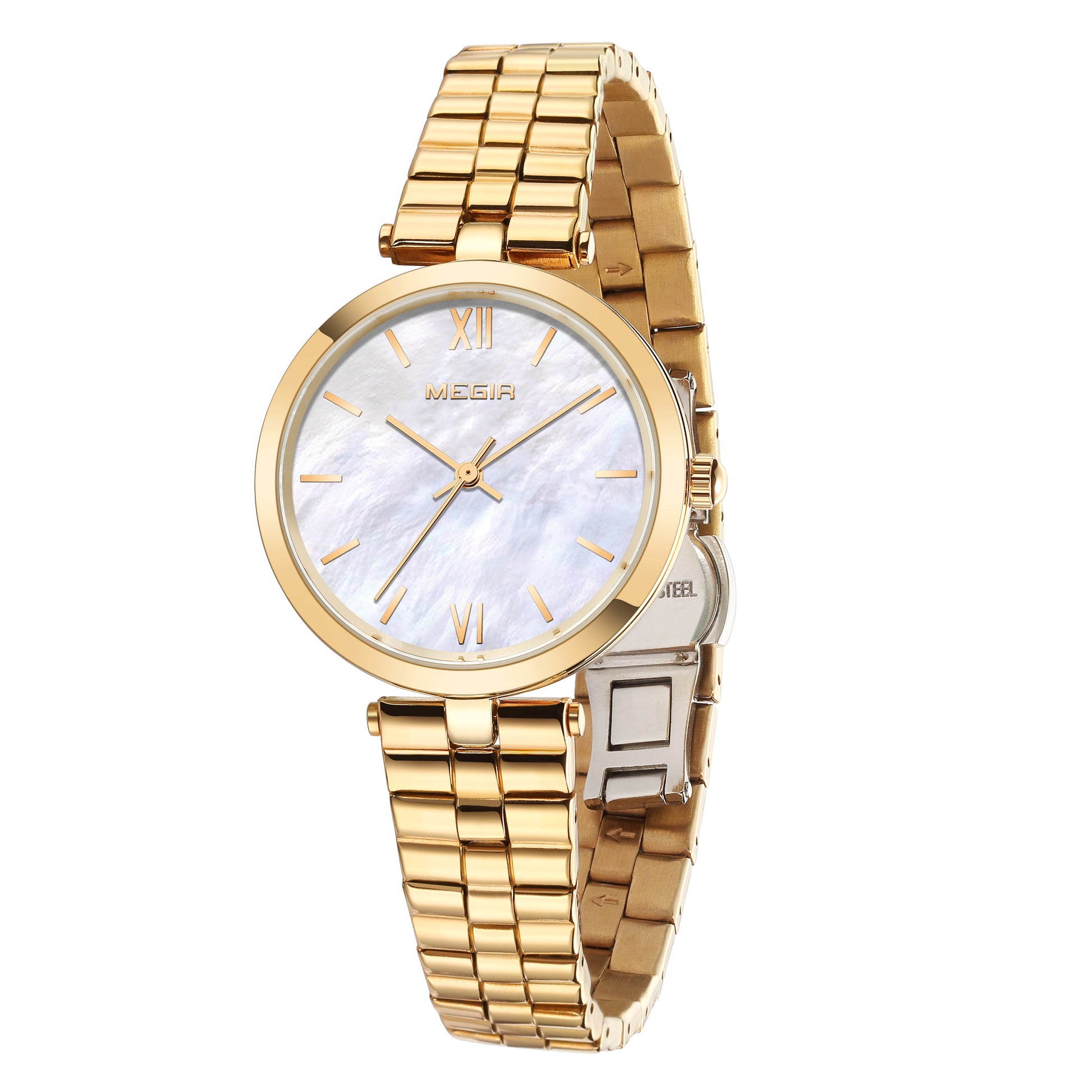 MEGIR Ladies Bracelet Watches Fashion Luxury Women's Casual Wrist Watch Steel Quartz Watch Dress Female Clock Reloj Mujer 85112-10