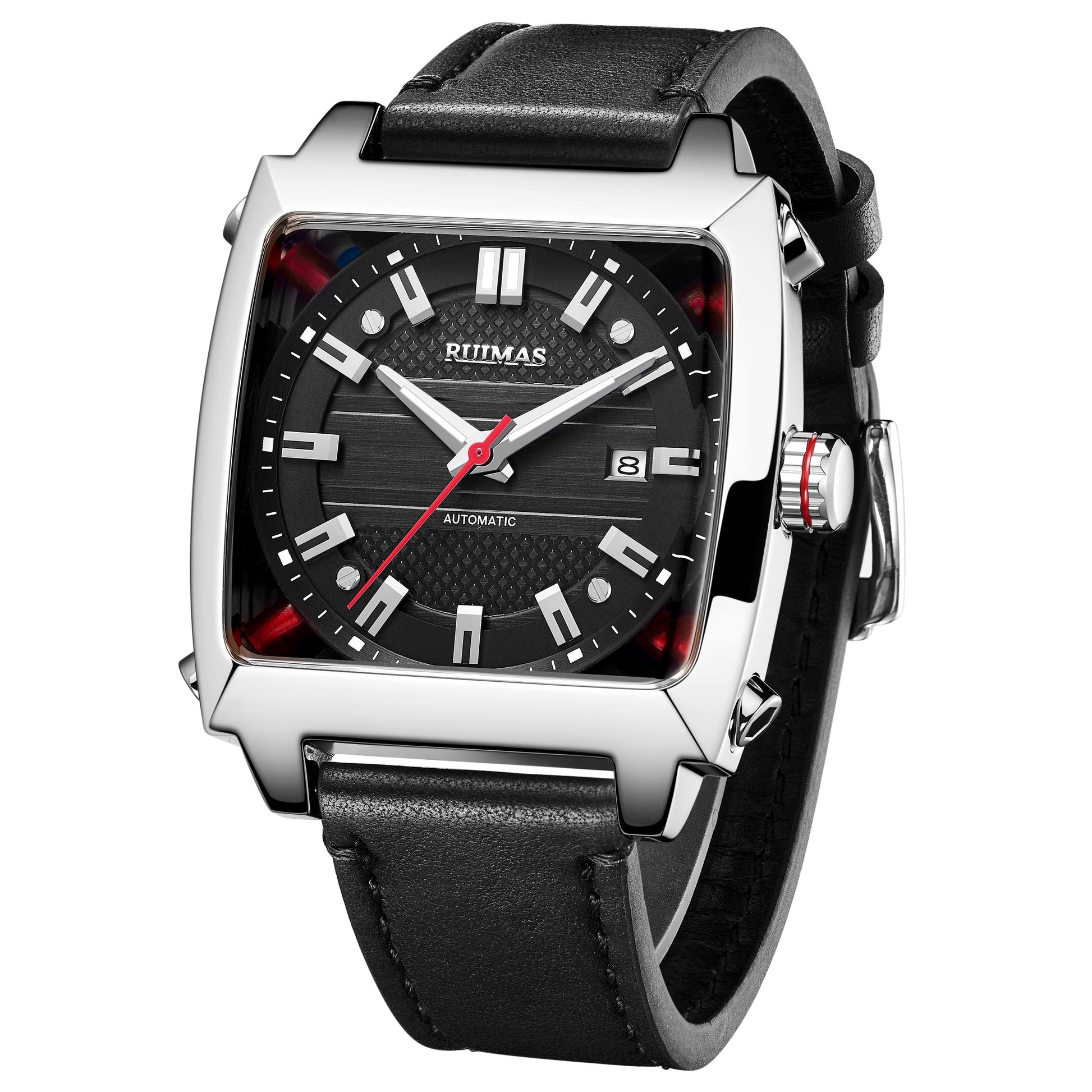 RUIMAS Men's Watches Luxury Automatic Mechanical Wrist Watches Calendar Sapphire Leather Chronograph for Man Reloj Hombre 6763-6