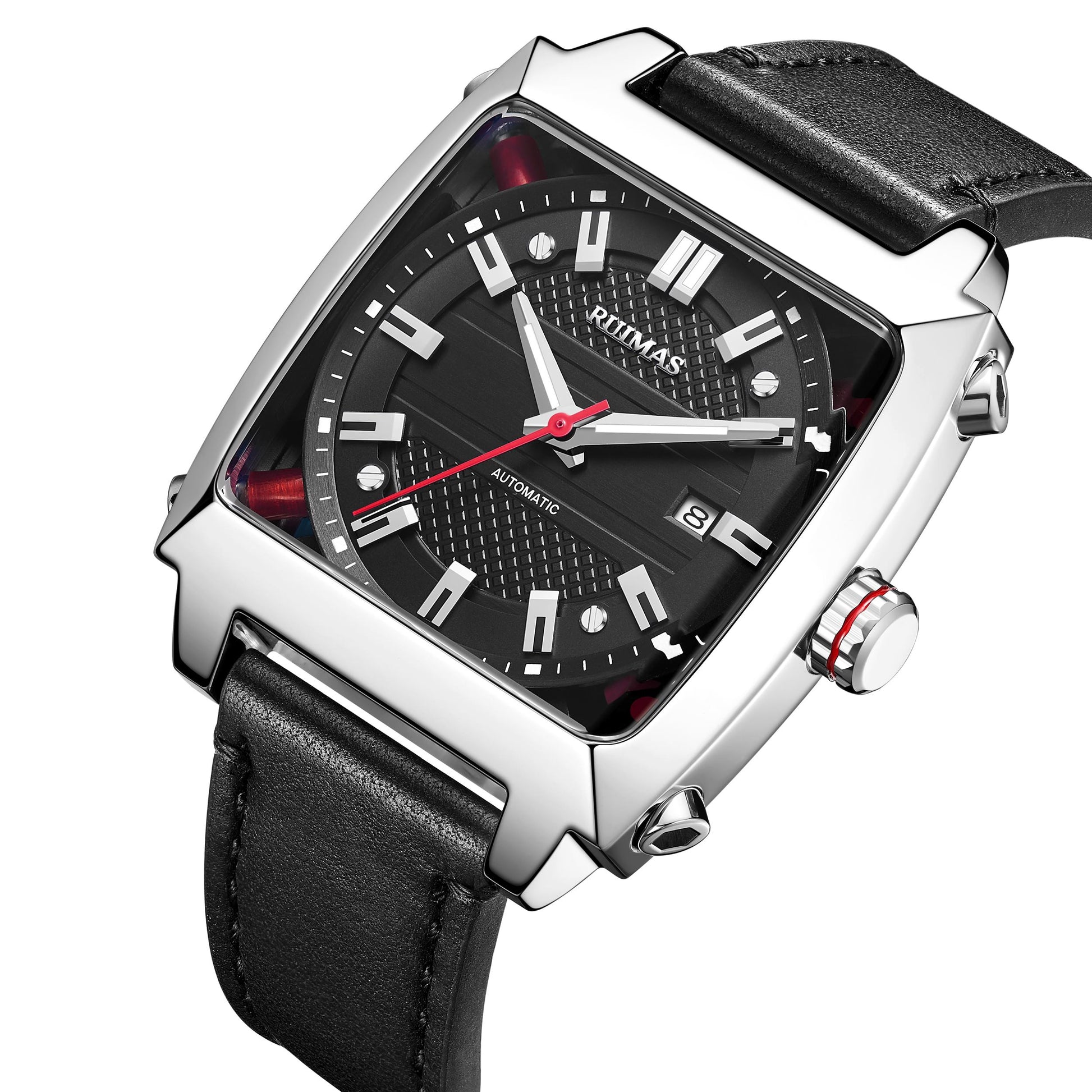 RUIMAS Men's Watches Luxury Automatic Mechanical Wrist Watches Calendar Sapphire Leather Chronograph for Man Reloj Hombre 6763-9