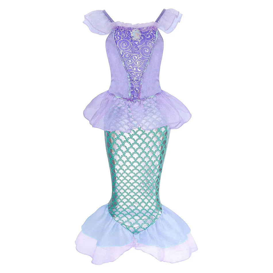 Children Princess Costume Kids Mermaid Halloween Clothes Little Girls Summer Stage Performance Clothing Kids Cosplay Dresses
