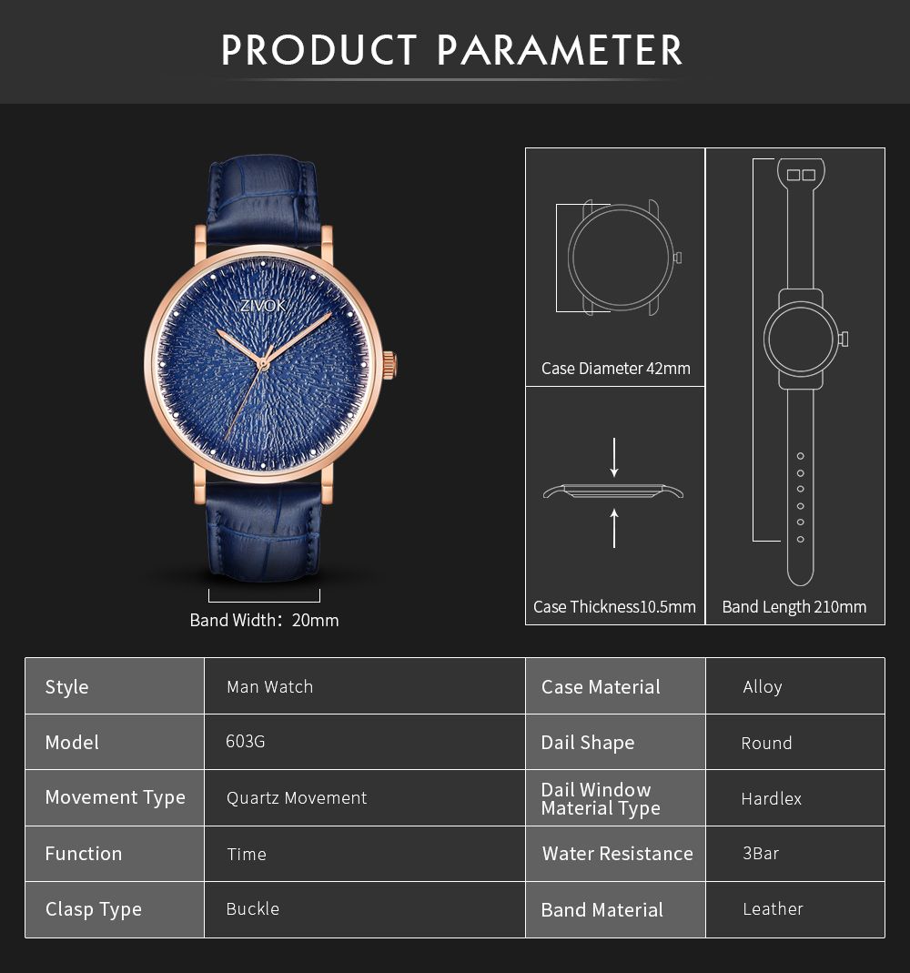 ZIVOK Fashion Quartz Wristwatch Men Sports Watches Waterproof Leather Strap Men's Clock Watch Relogio Masculino-10