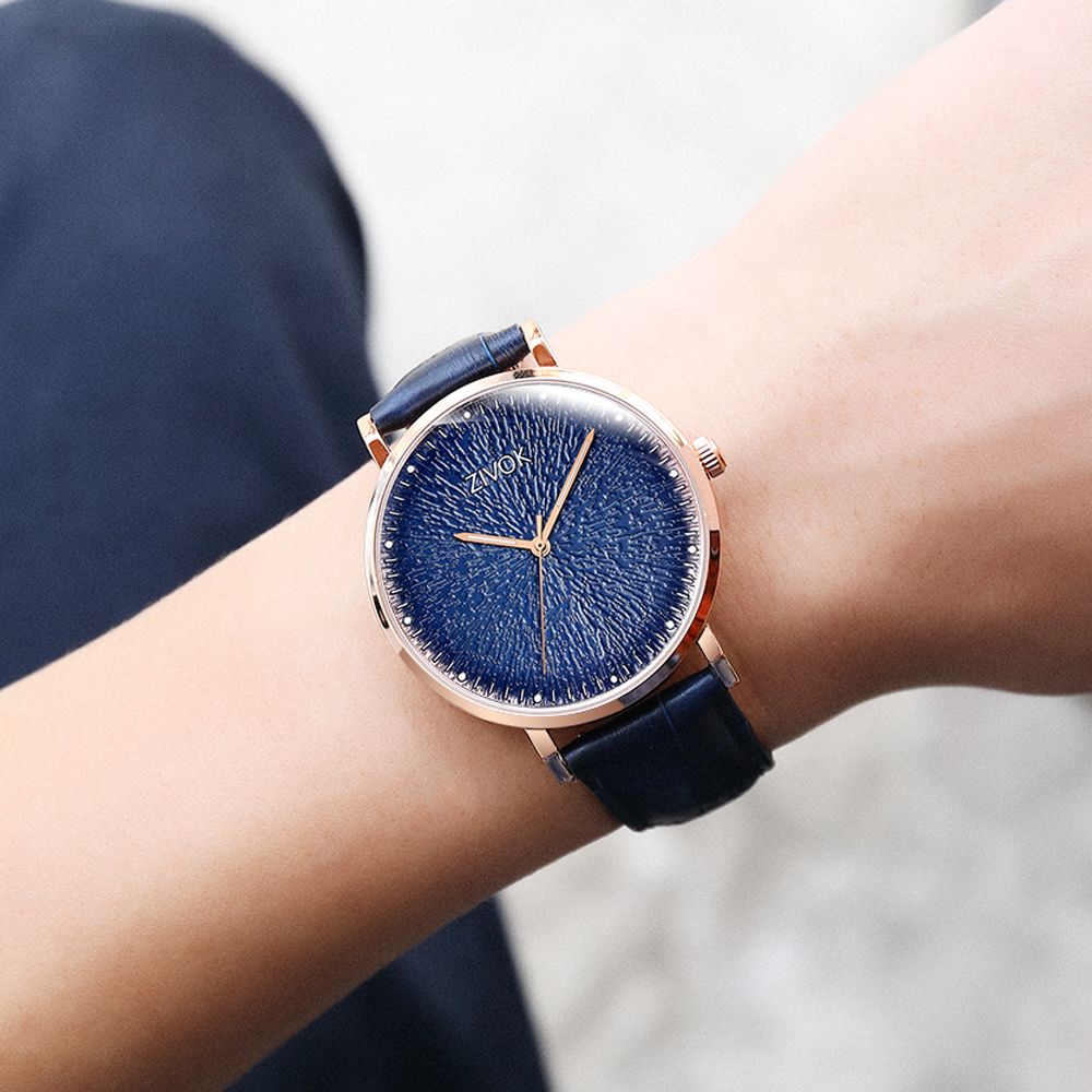 ZIVOK Fashion Quartz Wristwatch Men Sports Watches Waterproof Leather Strap Men's Clock Watch Relogio Masculino-4