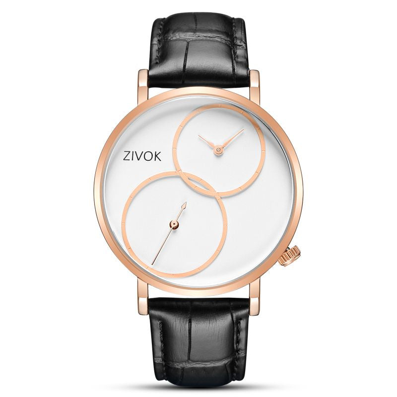 ZIVOK Large Dial Men's Quartz Watches Leather Bracelet Sport Men Watches Waterproof Male Clock Reloj Hombre-2