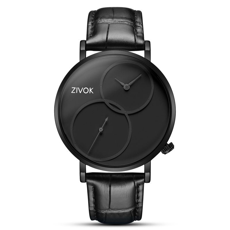 ZIVOK Large Dial Men's Quartz Watches Leather Bracelet Sport Men Watches Waterproof Male Clock Reloj Hombre-3