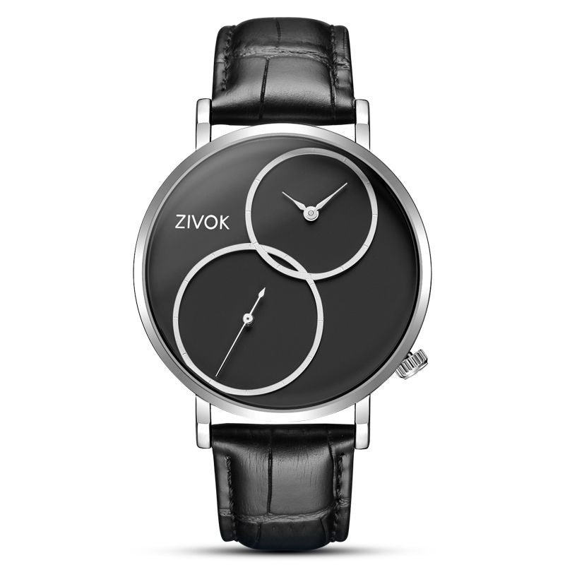 ZIVOK Large Dial Men's Quartz Watches Leather Bracelet Sport Men Watches Waterproof Male Clock Reloj Hombre-1
