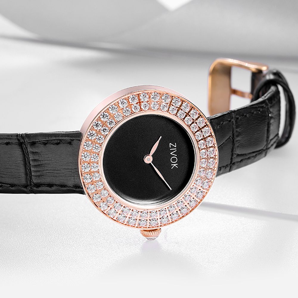 ZIVOK Brand Luxury Women Watches Diamond Ladies Quartz Watch Waterproof Clock Leather Strap Relogio Feminino-11