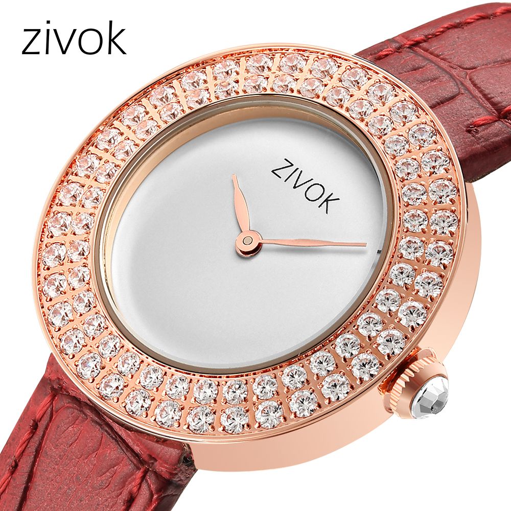 ZIVOK Brand Luxury Women Watches Diamond Ladies Quartz Watch Waterproof Clock Leather Strap Relogio Feminino-0
